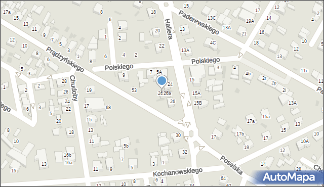 Środa Wielkopolska, Hallera Józefa, gen., 26b, mapa Środa Wielkopolska