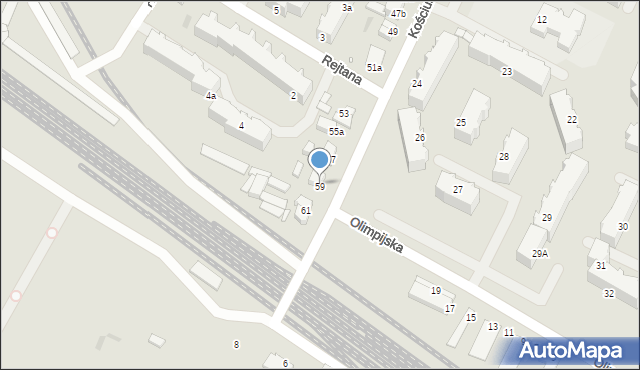 Środa Wielkopolska, Hallera Józefa, gen., 59, mapa Środa Wielkopolska