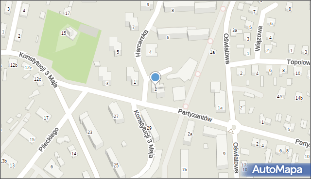 Starachowice, Harcerska, 2, mapa Starachowic