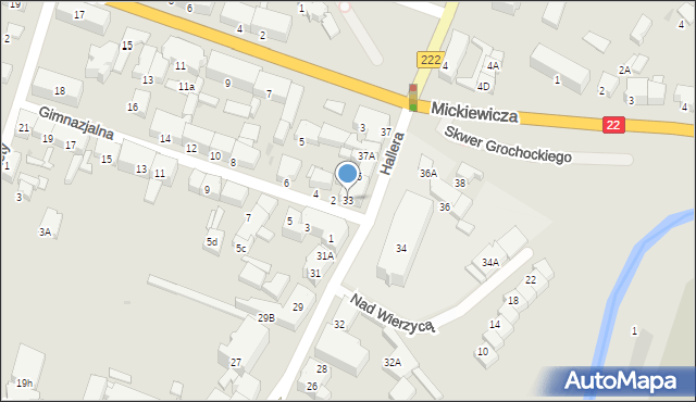 Starogard Gdański, Hallera Józefa, gen., 33, mapa Starogard Gdański