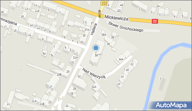 Starogard Gdański, Hallera Józefa, gen., 34, mapa Starogard Gdański