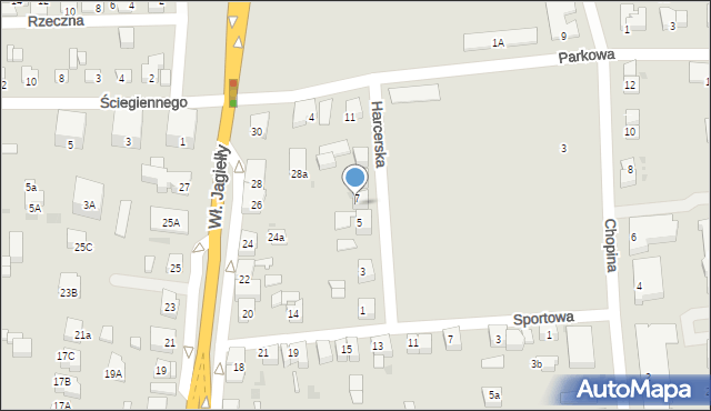 Starogard Gdański, Harcerska, 7A, mapa Starogard Gdański