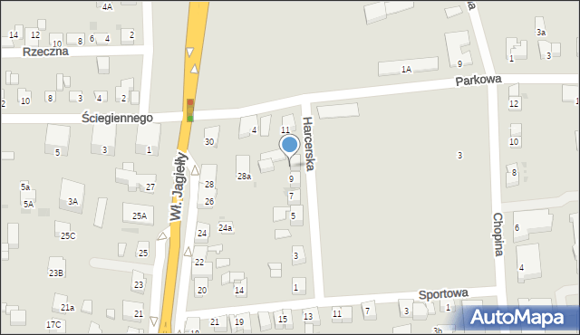 Starogard Gdański, Harcerska, 9A, mapa Starogard Gdański