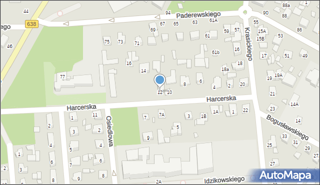 Sulejówek, Harcerska, 12, mapa Sulejówek