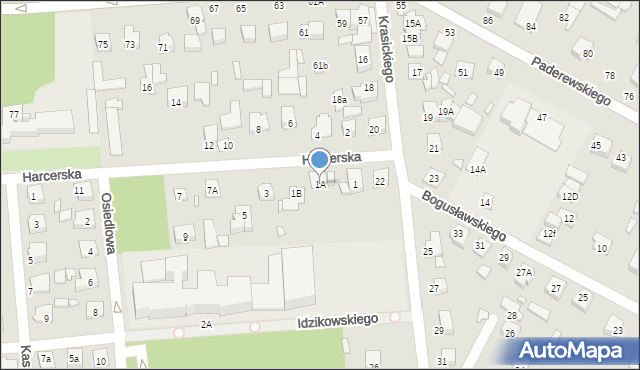 Sulejówek, Harcerska, 1A, mapa Sulejówek