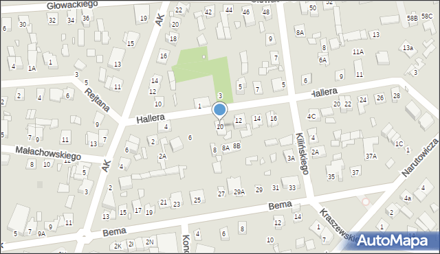 Sulejówek, Hallera Józefa, gen., 10, mapa Sulejówek