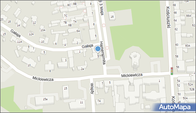 Suwałki, Hamerszmita Kazimierza Aleksandra, ks., 3, mapa Suwałk
