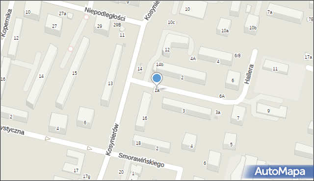 Świdnik, Hallera Józefa, gen., 1a, mapa Świdnika