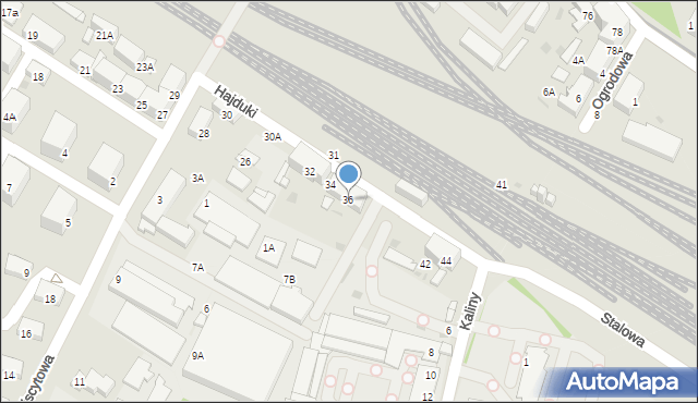 Świętochłowice, Hajduki, 36, mapa Świętochłowice