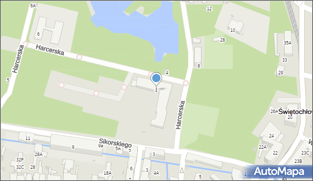 Świętochłowice, Harcerska, 1, mapa Świętochłowice