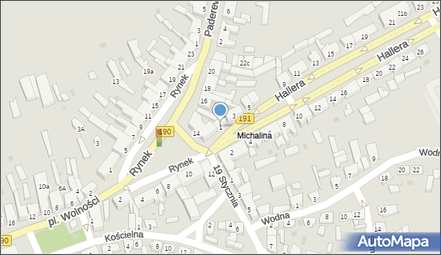 Szamocin, Hallera Józefa, gen., 1, mapa Szamocin