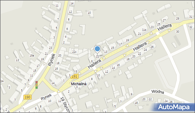 Szamocin, Hallera Józefa, gen., 11, mapa Szamocin