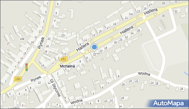 Szamocin, Hallera Józefa, gen., 12, mapa Szamocin