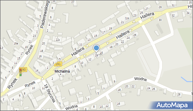 Szamocin, Hallera Józefa, gen., 14, mapa Szamocin