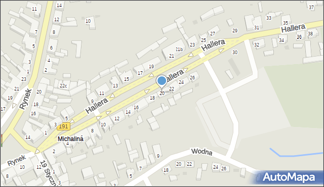 Szamocin, Hallera Józefa, gen., 20, mapa Szamocin