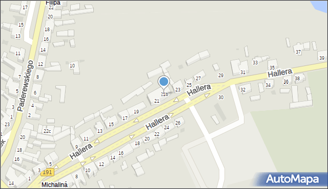 Szamocin, Hallera Józefa, gen., 21b, mapa Szamocin