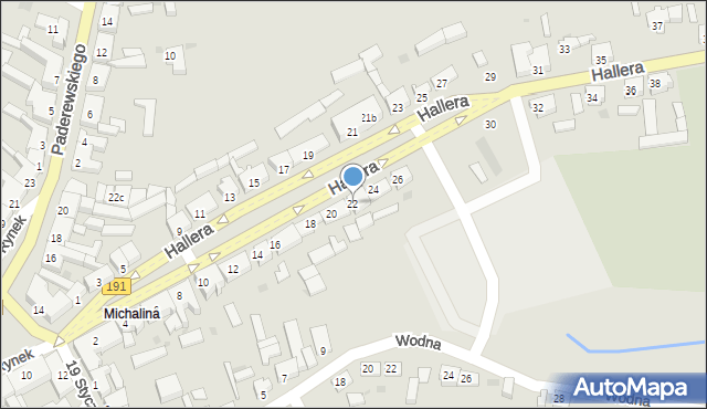 Szamocin, Hallera Józefa, gen., 22, mapa Szamocin