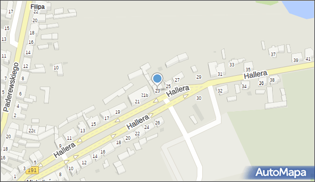 Szamocin, Hallera Józefa, gen., 23, mapa Szamocin