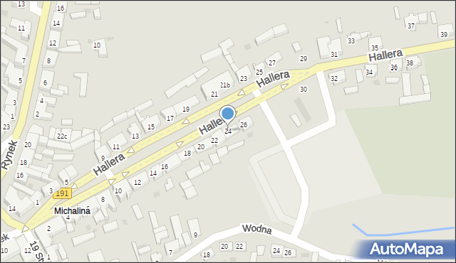 Szamocin, Hallera Józefa, gen., 24, mapa Szamocin