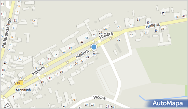 Szamocin, Hallera Józefa, gen., 26, mapa Szamocin