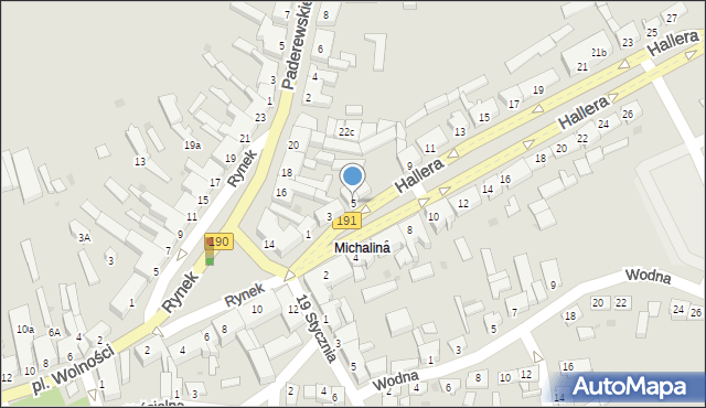 Szamocin, Hallera Józefa, gen., 5, mapa Szamocin