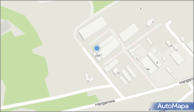 Szczecin, Hangarowa, 10d, mapa Szczecina