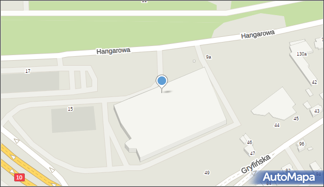 Szczecin, Hangarowa, 13, mapa Szczecina