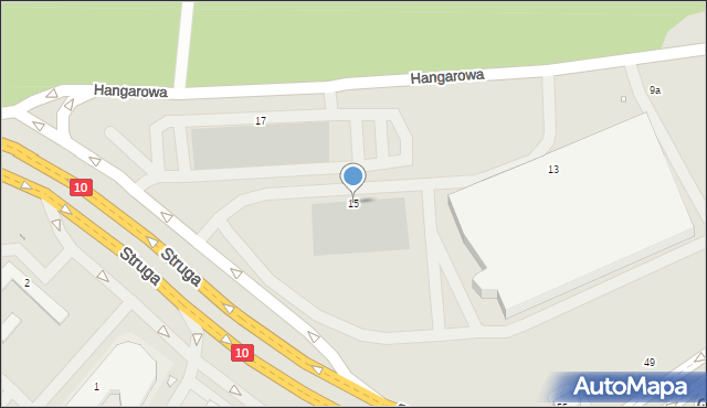 Szczecin, Hangarowa, 15, mapa Szczecina