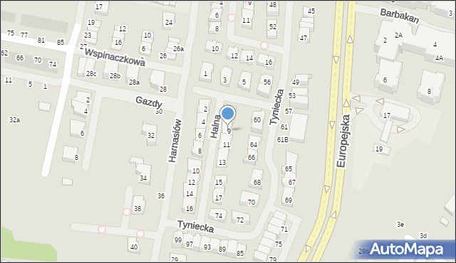 Szczecin, Halna, 9, mapa Szczecina