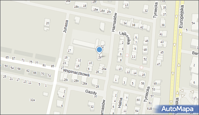 Szczecin, Harnasiów, 24, mapa Szczecina