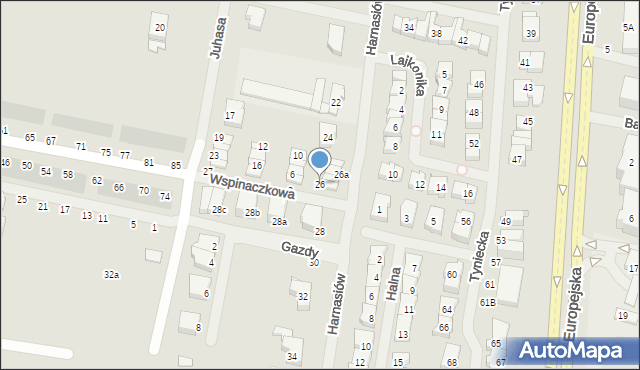 Szczecin, Harnasiów, 26, mapa Szczecina