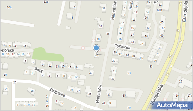 Szczecin, Harnasiów, 40, mapa Szczecina