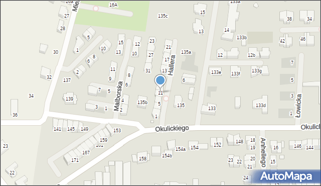 Szczecin, Hallera Józefa, gen., 11, mapa Szczecina