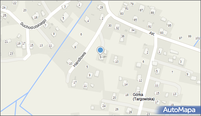 Targowiska, Handlowa, 7, mapa Targowiska