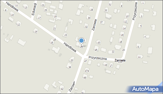 Tarnobrzeg, Handlowa, 25, mapa Tarnobrzegu