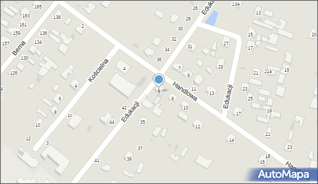 Tarnobrzeg, Handlowa, 6, mapa Tarnobrzegu