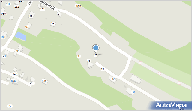 Tarnów, Hanausek Stefanii, 27, mapa Tarnów