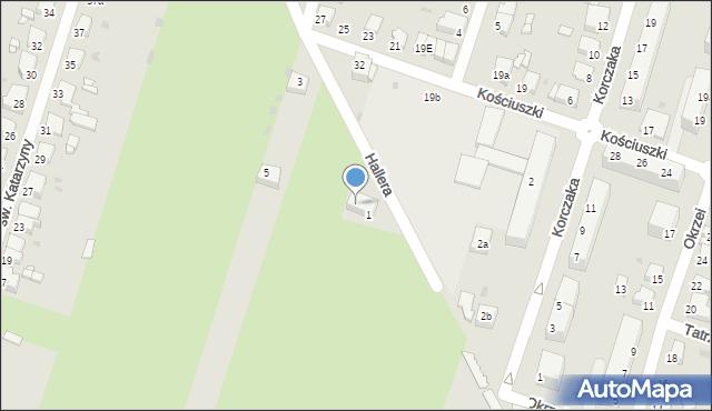 Tarnowskie Góry, Hallera Józefa, gen., 1A, mapa Tarnowskie Góry