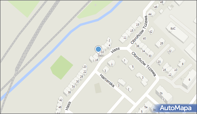 Tczew, Hass Hanny, 14, mapa Tczew