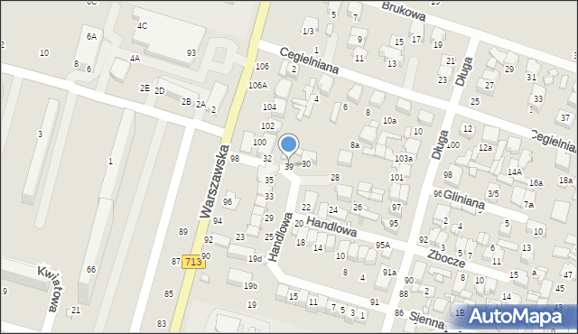 Tomaszów Mazowiecki, Handlowa, 39, mapa Tomaszów Mazowiecki