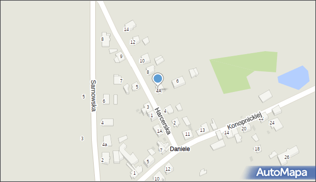 Toszek, Harcerska, 4A, mapa Toszek