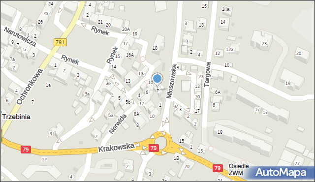 Trzebinia, Handlowa, 7, mapa Trzebinia