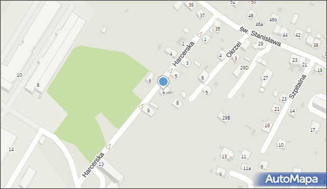 Trzebinia, Harcerska, 7, mapa Trzebinia