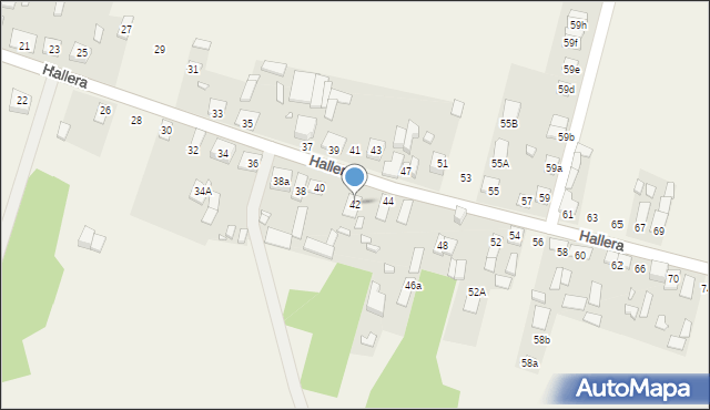 Turów, Hallera Józefa, gen., 42, mapa Turów