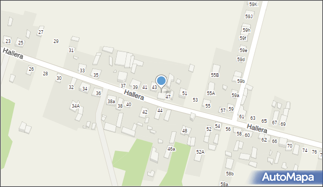 Turów, Hallera Józefa, gen., 45, mapa Turów