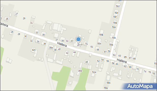 Turów, Hallera Józefa, gen., 47, mapa Turów