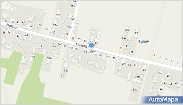 Turów, Hallera Józefa, gen., 66, mapa Turów