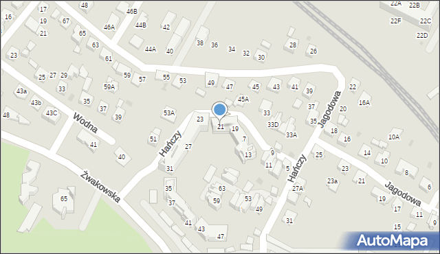 Tychy, Hańczy Władysława, 21, mapa Tychów