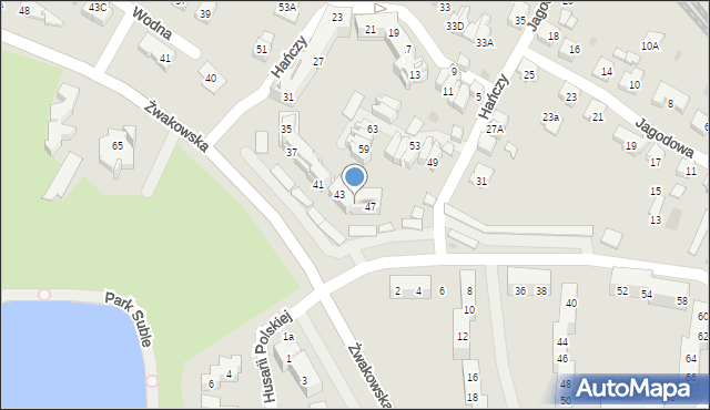 Tychy, Hańczy Władysława, 45, mapa Tychów