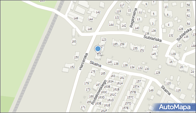 Tychy, Harcerska, 133, mapa Tychów